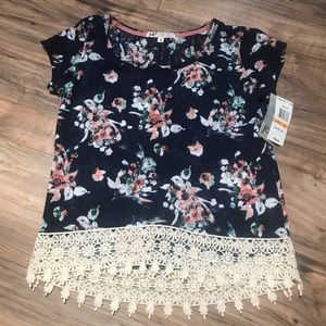 Floral T with Lace